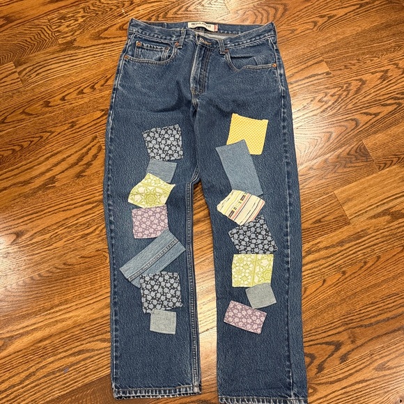 Levi's Denim - Levi's Blue Patchwork Straight Leg Jeans